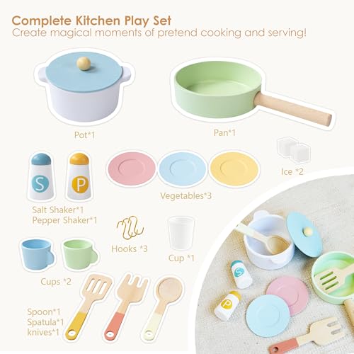 White Wooden Play Kitchen Set with Sink, Stove, Oven & Microwave M358