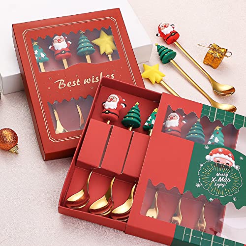 Stainless Steel Christmas Tree Tea Spoon Set 6pcs B426