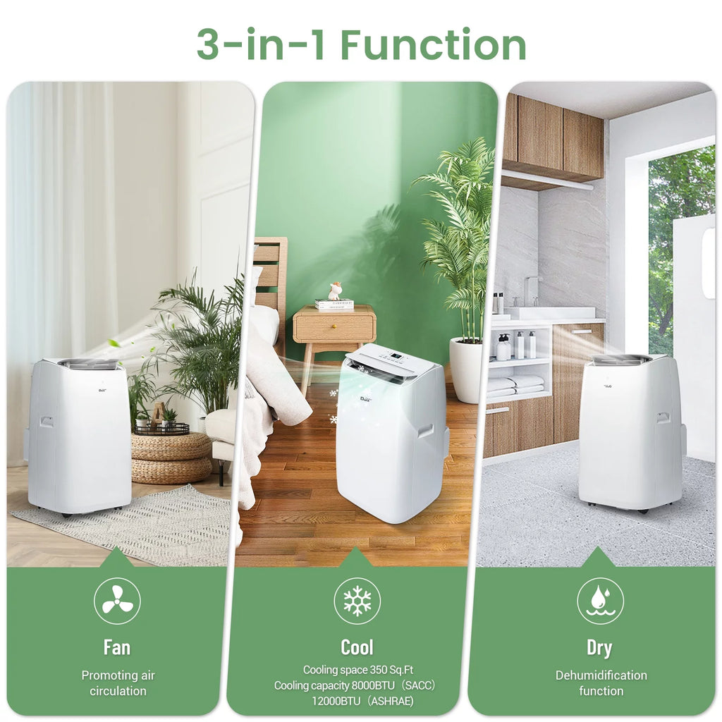 White Portable Air Conditioner, Dehumidifier, Fan F74950