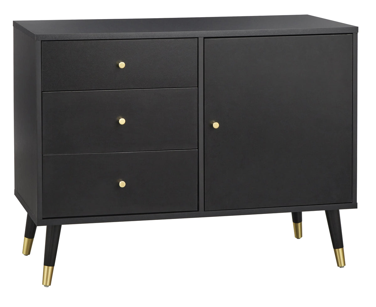 Black Mid Century Modern Dining Sideboard Buffet V60218