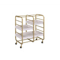 Gold & White-Washed Serving Cart D304031