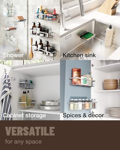 Black Adhesive Shower Caddy 6-Pack G689