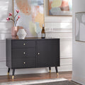 Black Mid Century Modern Dining Sideboard Buffet V60218