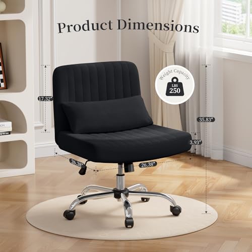 Pink Velvet Upholstered Swivel Office Chair with Arms Q6514