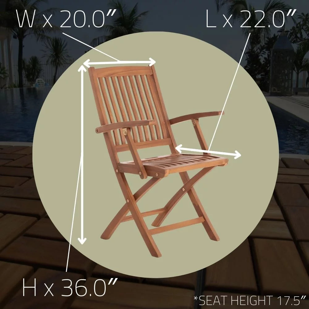 Brown Folding Chair with Arm Rests R961694