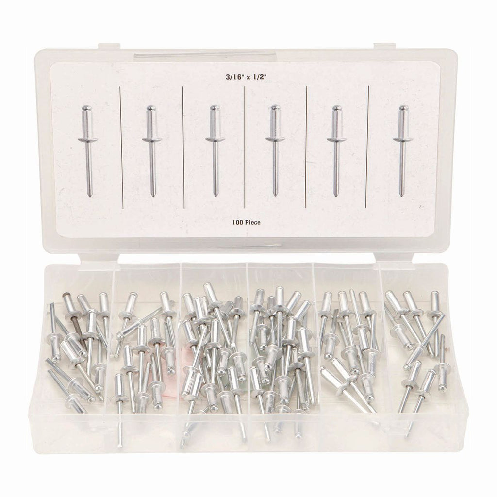 3/16 in. Aluminum Blind Rivet Set, 100 Piece I3102