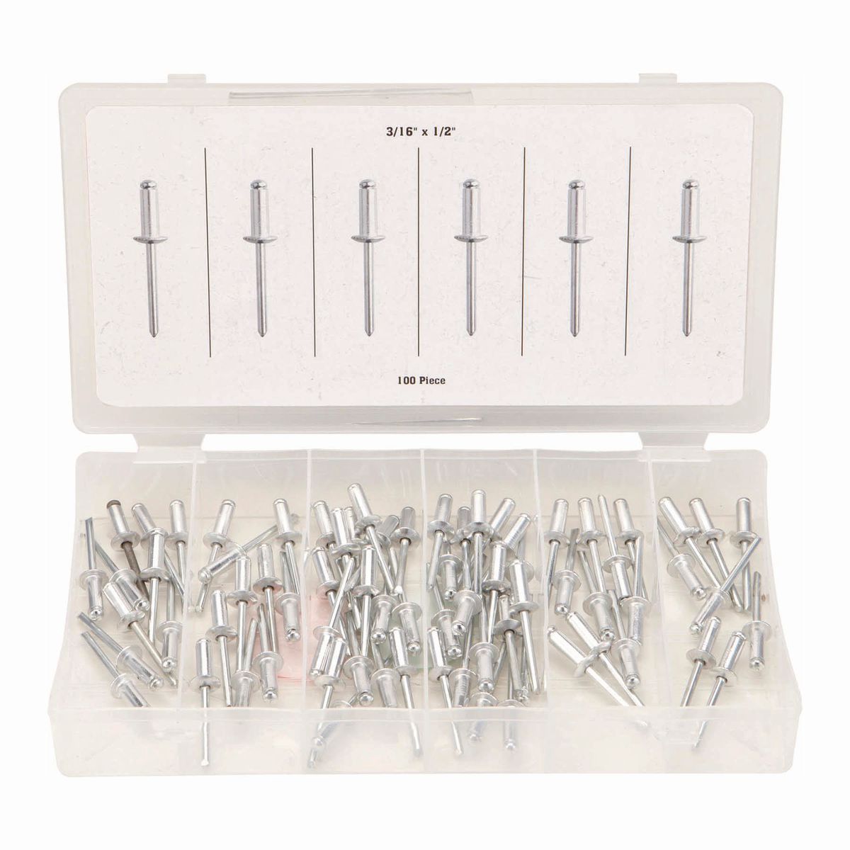3/16 in. Aluminum Blind Rivet Set, 100 Piece I3102