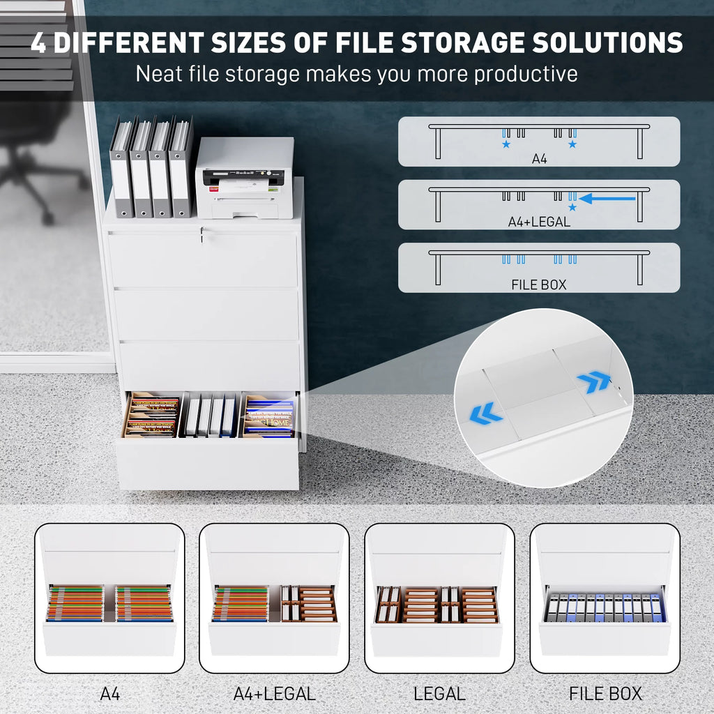 4 Drawer Metal File Cabinet with Lock D83771