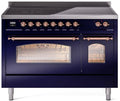 48 Induction Range with Electric Oven in Blue with Copper Trim C589066