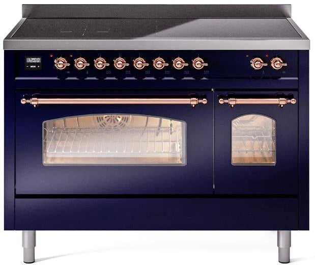 48 Induction Range with Electric Oven in Blue with Copper Trim C589066