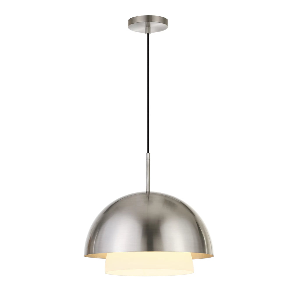 1-Light Brass Pendant with Seeded Glass Shade M90789