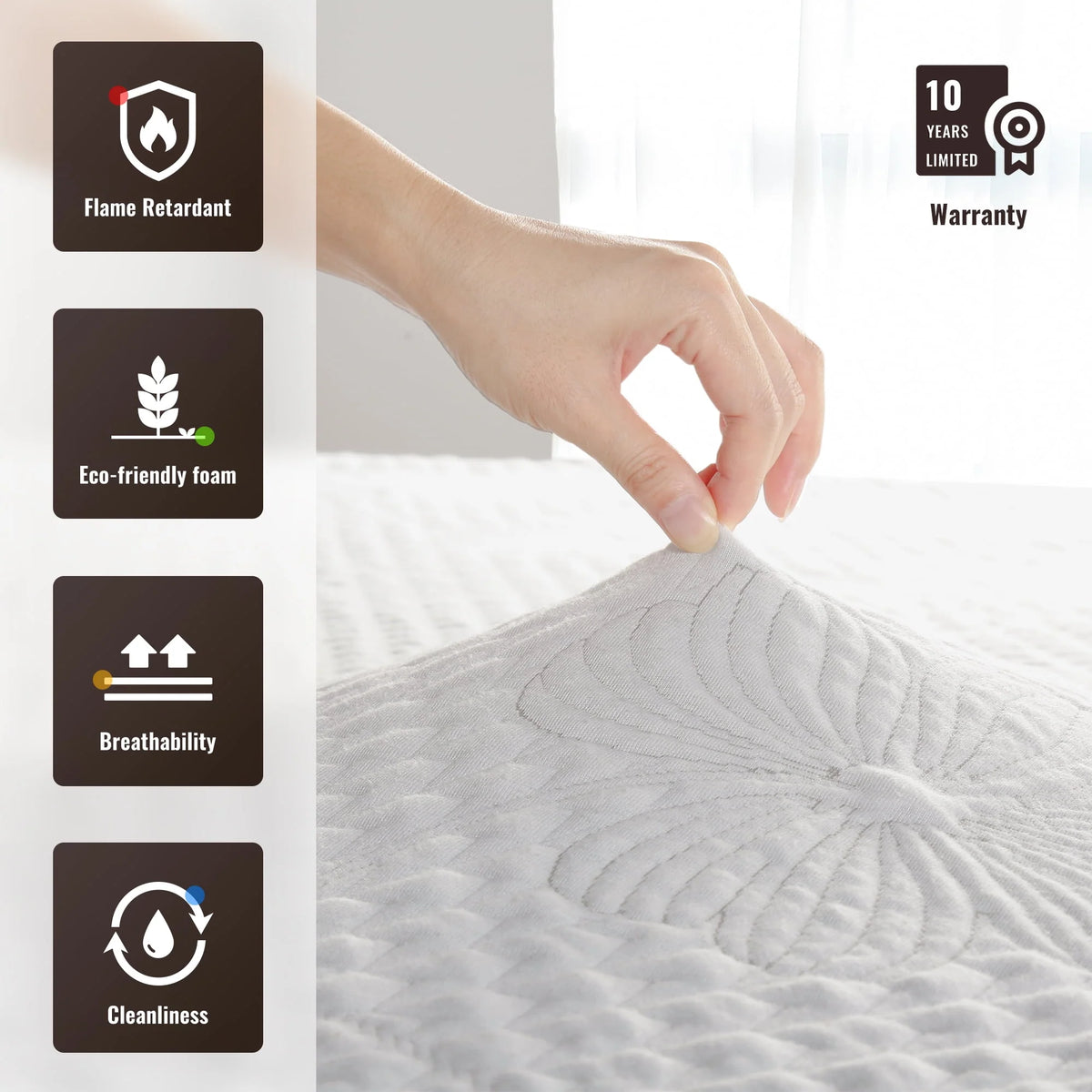 10 Inch Gel Memory Foam Mattress Medium Firm Twin Size X71099