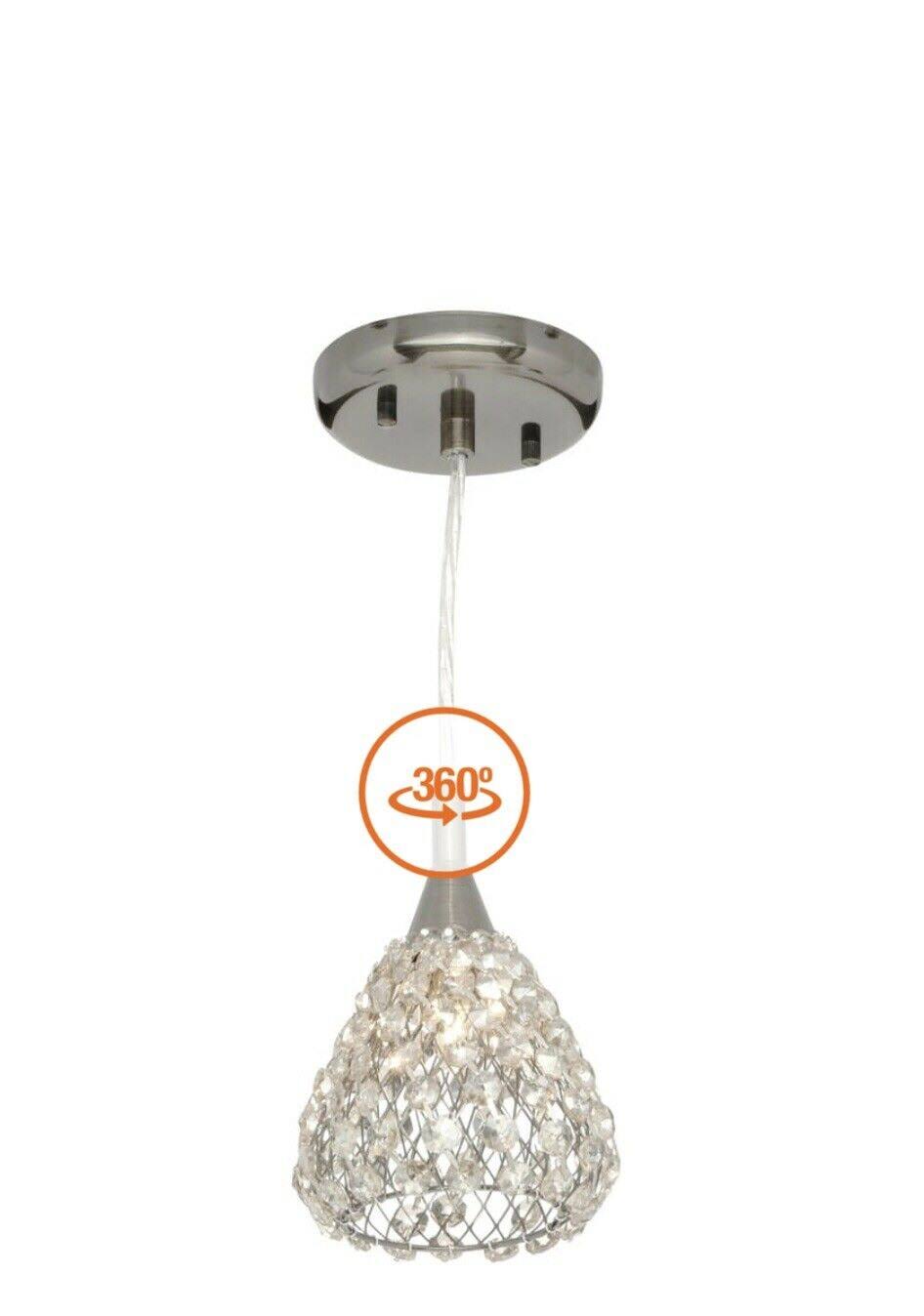 1-Light Antique Bronze Mini Pendant with Cognac Crystal Shade H483