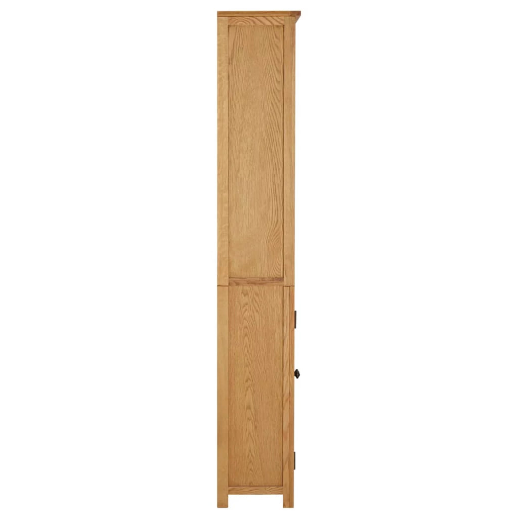 Oak Wood Bookcase with 2 Doors and Storage Shelves K645409
